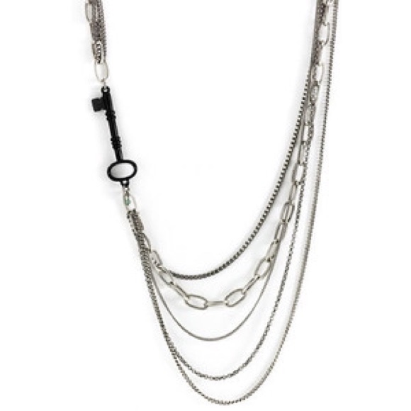 Lucky Brand chains necklace with key