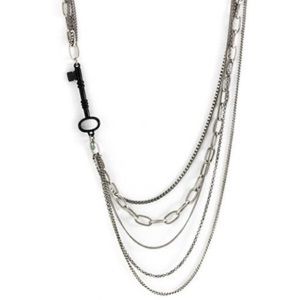 Lucky Brand chains necklace with key
