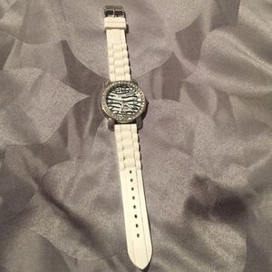 Zebra print face watch