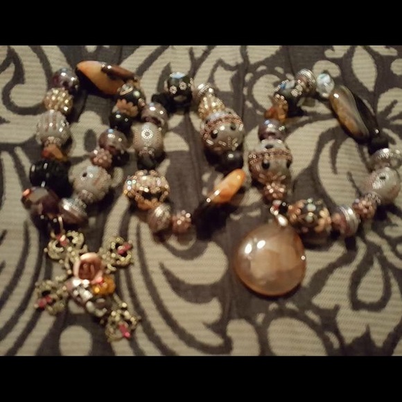 Brown and grey bracelets