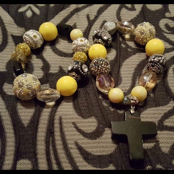 Black and yellow bracelets