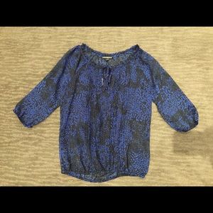 BNWT EXPRESS sheer ruffle 3/4 sleeve