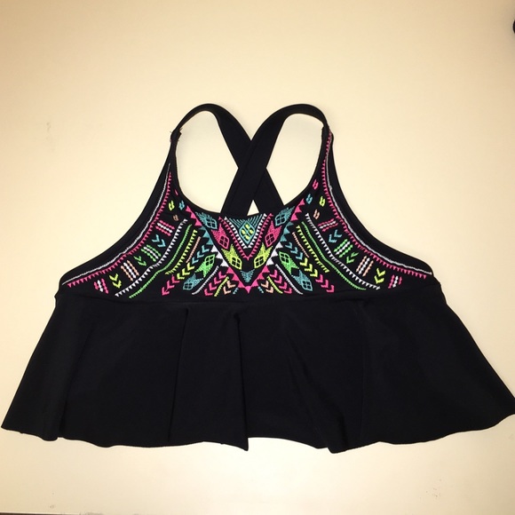 black bathing suit top