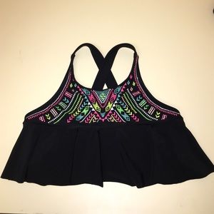 black bathing suit top