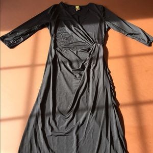 24/7 Comfort Apparel Misses’ Black Wrap Dress