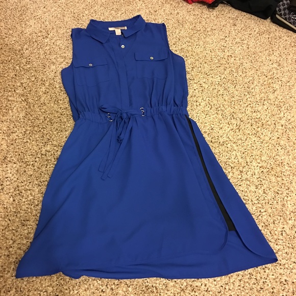 Collared Tie Waist Dress