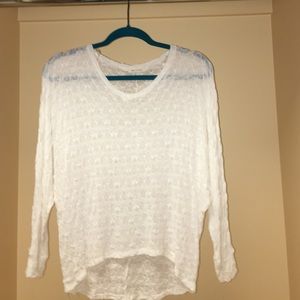 white knit top