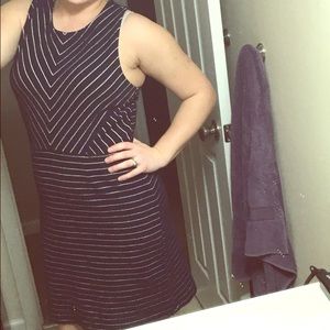 Navy and white stripe dress