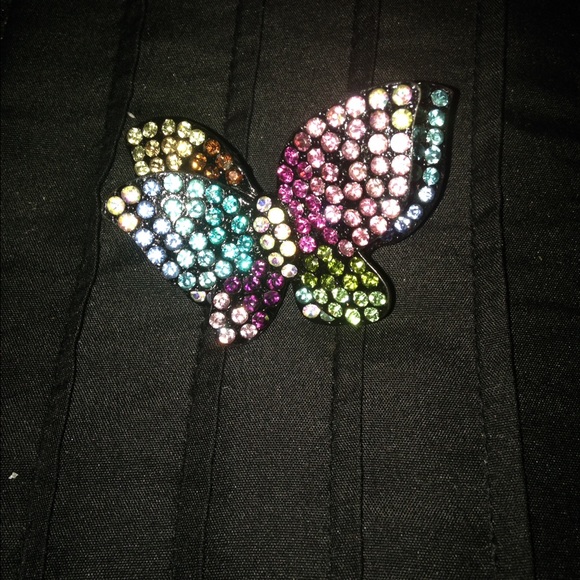 Multicolored oversized butterfly stretch ring
