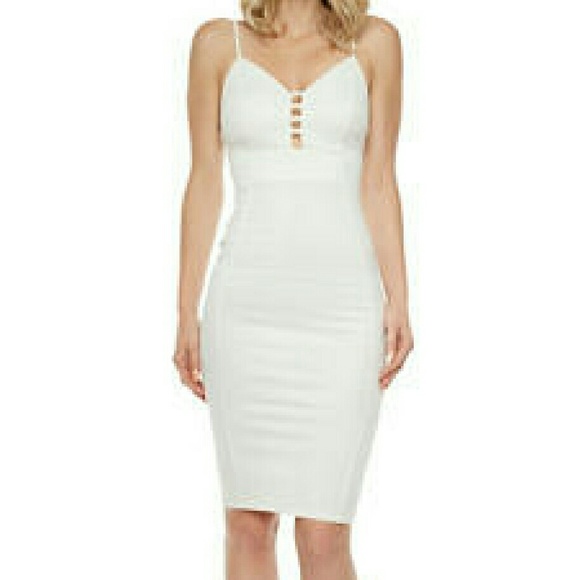 Taupe Midi Cutout Plunge V Neck Dress