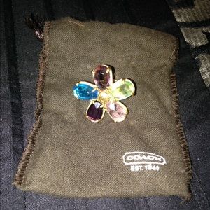 Coach ring multicolored flower