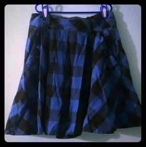 Blue Plaid Skirt