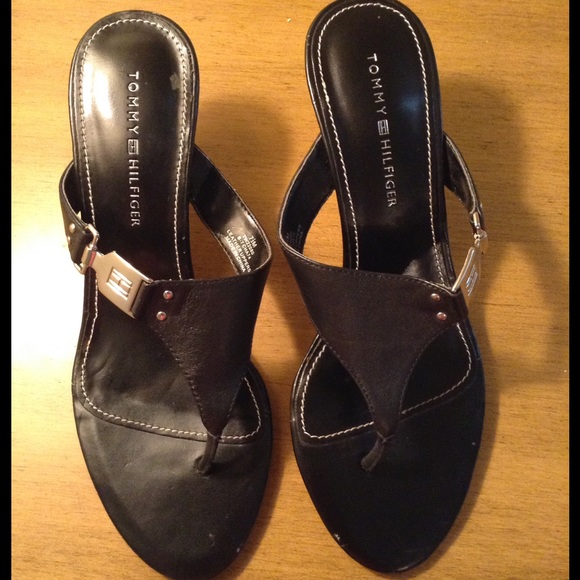 Tommy Hilfiger Black Leather Heels