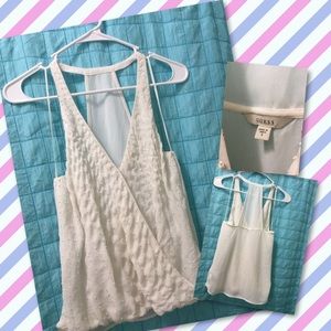 *SALE* Guess white beaded chiffon tank top