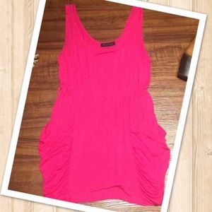 Hot pink dress with pockets!
