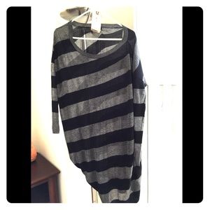 All saints black/grey wool stripe jumper sweater