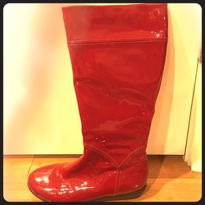 Cole Haan red patent rain boots