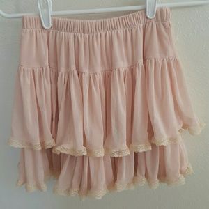 Peach pink frilled skirt Korean brand yoco