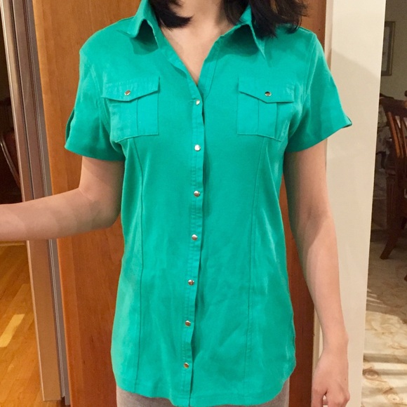 Green Button-Down