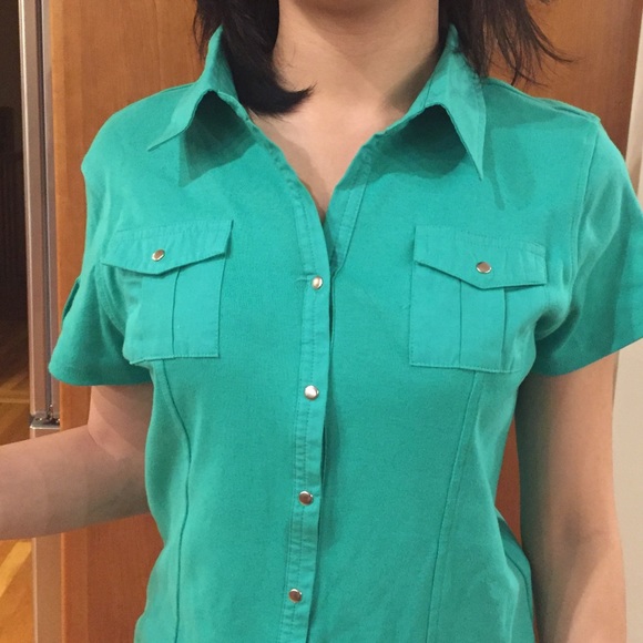 Green Button-Down - Picture 2 of 4