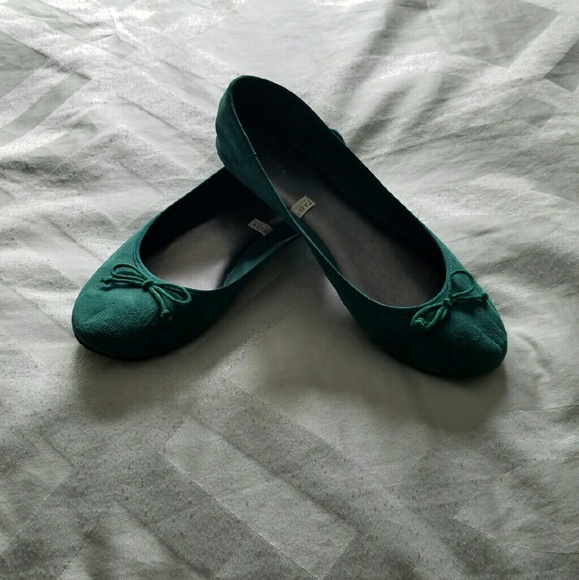 Merona Green Suede Ballet Flats