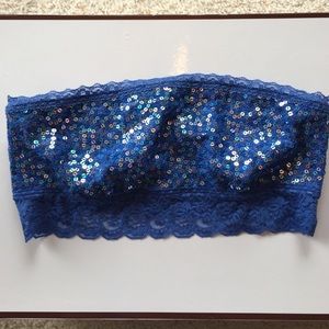 PINK Lace Trim Bandeau