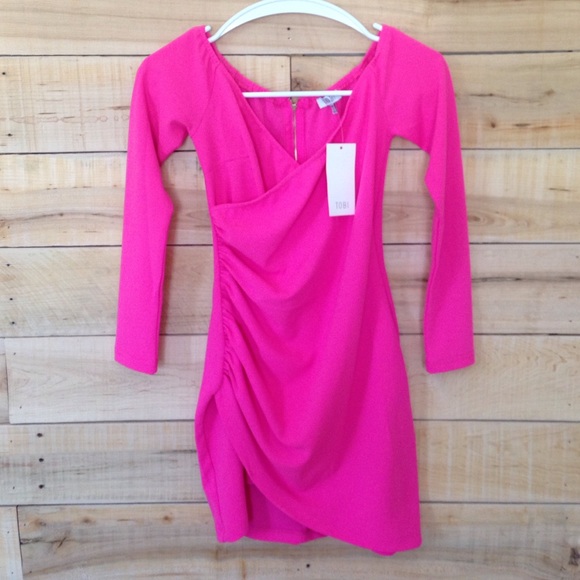 TOBI hot pink evening dress