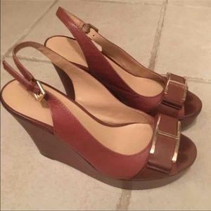 Tommy Hilfiger leather slingback wedges