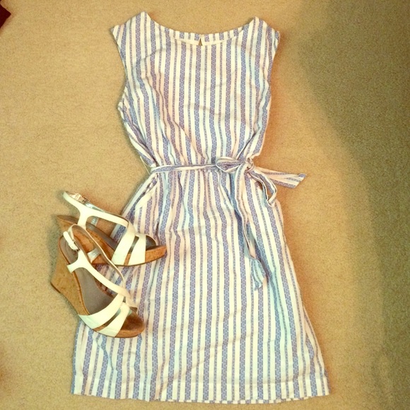 EUC Cotton blue and white sundress.