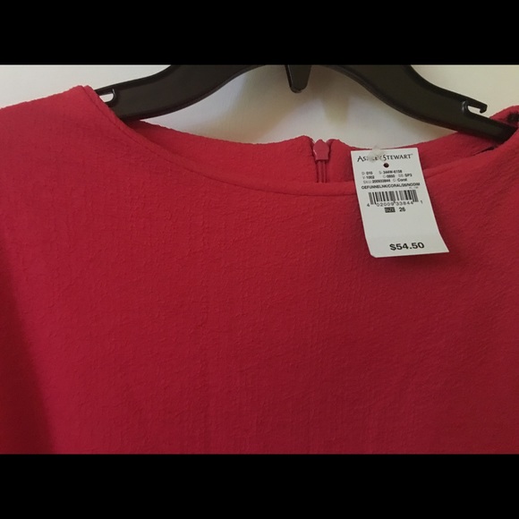 Coral Dress from Ashley Stuart. Soft crinkle feel.