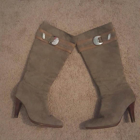 Suede and Leather Gray boots COLE HAAN