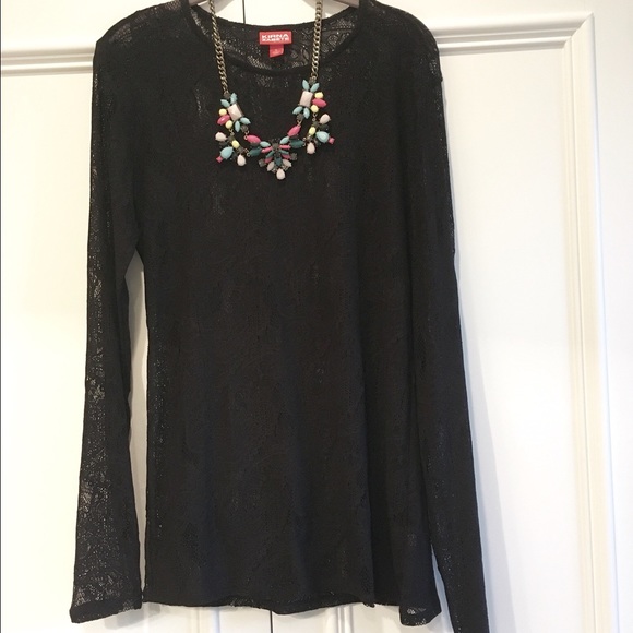 Kirna Zabete Tops - 🎀 Elegant BLACK LACE TOP - KIRNA ZABETE 🎀