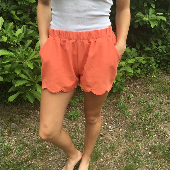 Scalloped Salmon Pink Shorts