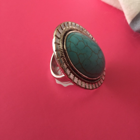 Faux Turquoise Boho Ring