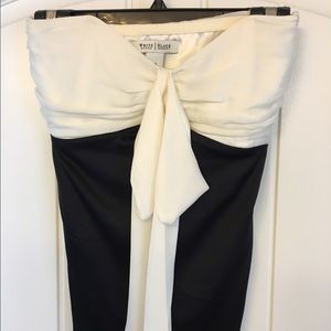 Black and Ivory strapless top