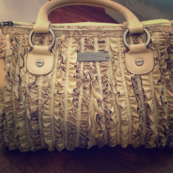 Betsy Johnson Leather purse w/ snakeskin details