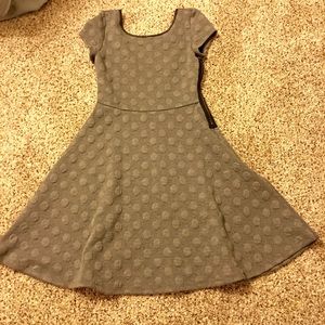 Textured Polka Dot Fit & Flare Dress