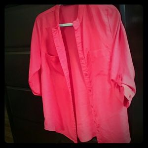Red/orange button down