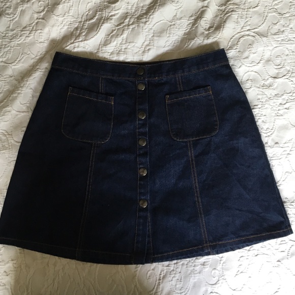 BDG Denim A-Line Button Up Mini Skirt NWOT