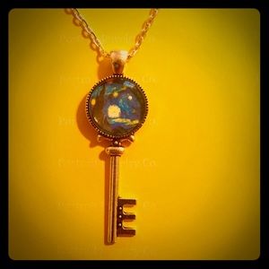 Key necklace- Starry Night