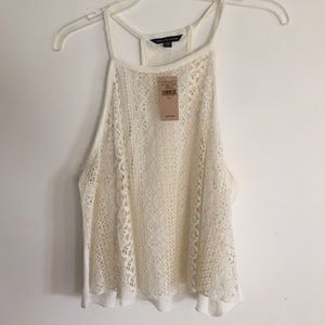 NWT American Eagle Outfitters lace front crop top