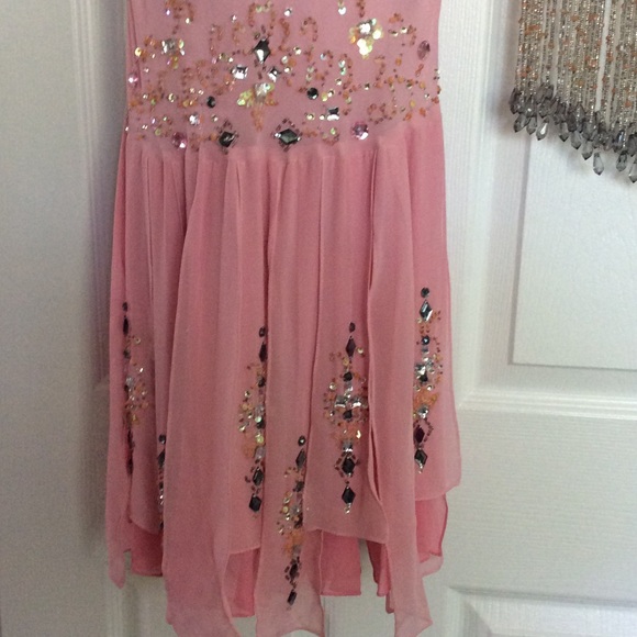 Hand  beaded silk Sue Wong dress with shawl - Picture 3 of 4