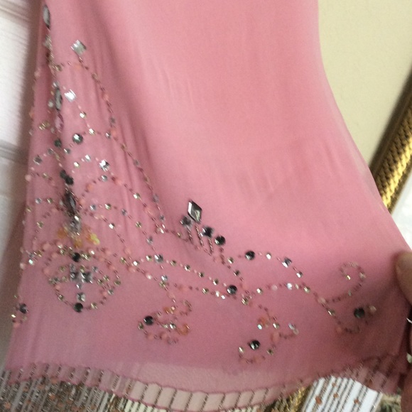 Hand  beaded silk Sue Wong dress with shawl - Picture 4 of 4
