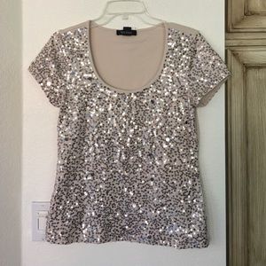 White House Black Market Sequin tee