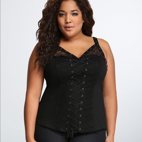 torrid Tops - Torrid Lace Up Corset Tank