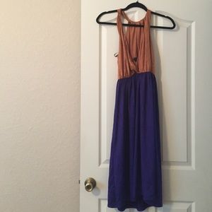 Forever 22 Bronze and Navy Blue Midi Dress