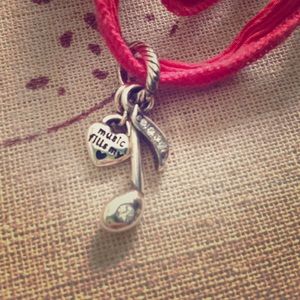 Brighton Music Charm with Pink Ribbon