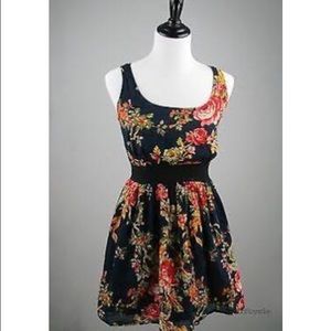 Floral Elastic Waist Dress