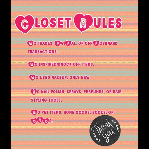 🎉UPDATE🎉💕Closet Rules💕