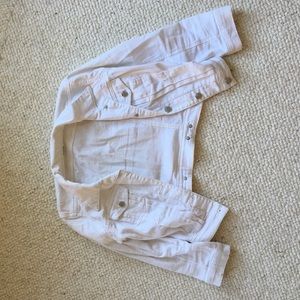 White cropped jean jacket